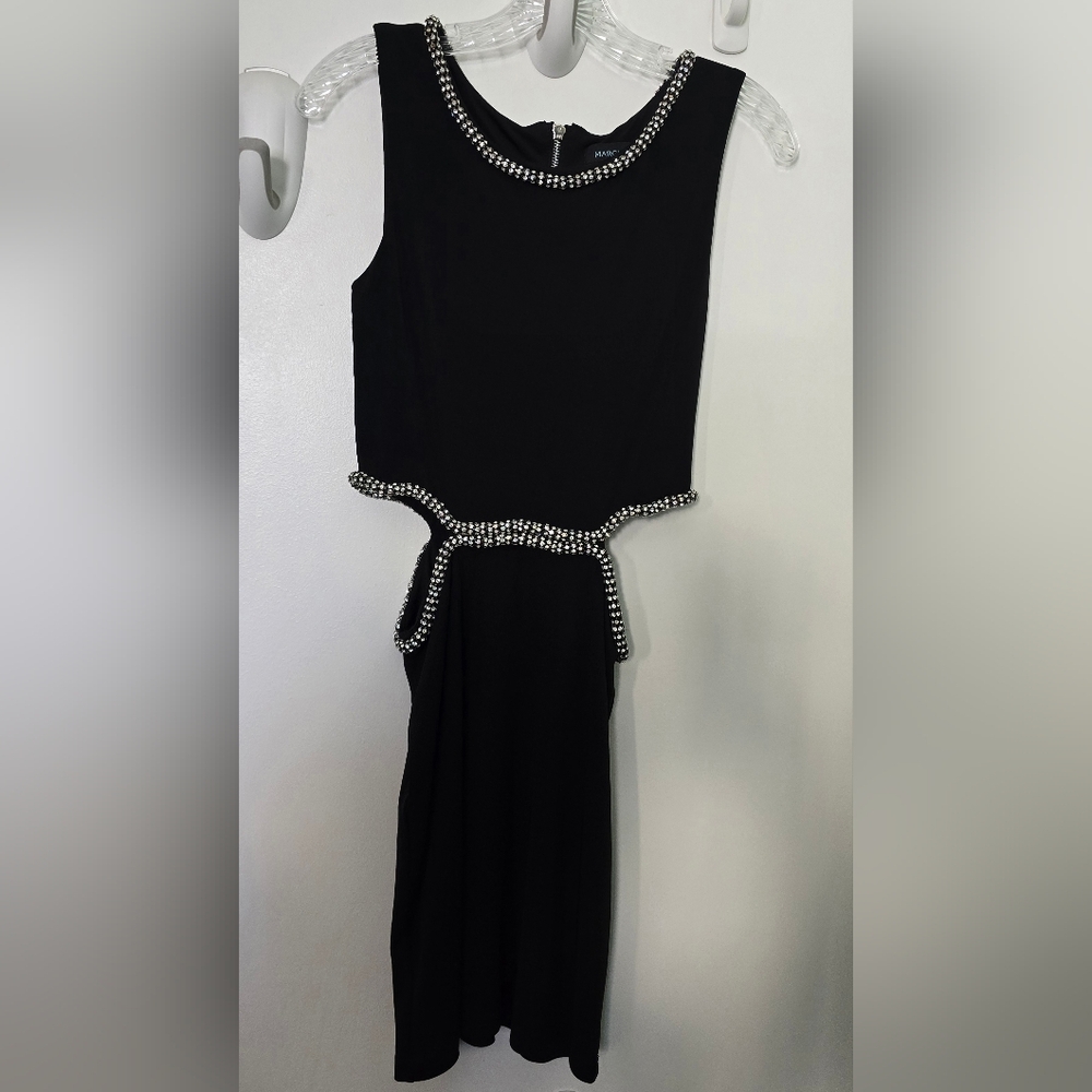 Marciano Black Midi Dress with Silver Detailing